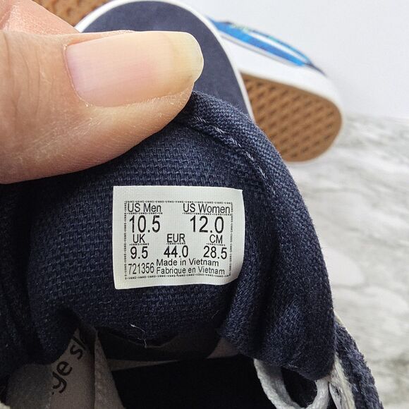 Vans Old Skool Classic Skate Shoes Unisex M 10.5 W 12 Navy Canvas Suede 721356 - Picture 12 of 12